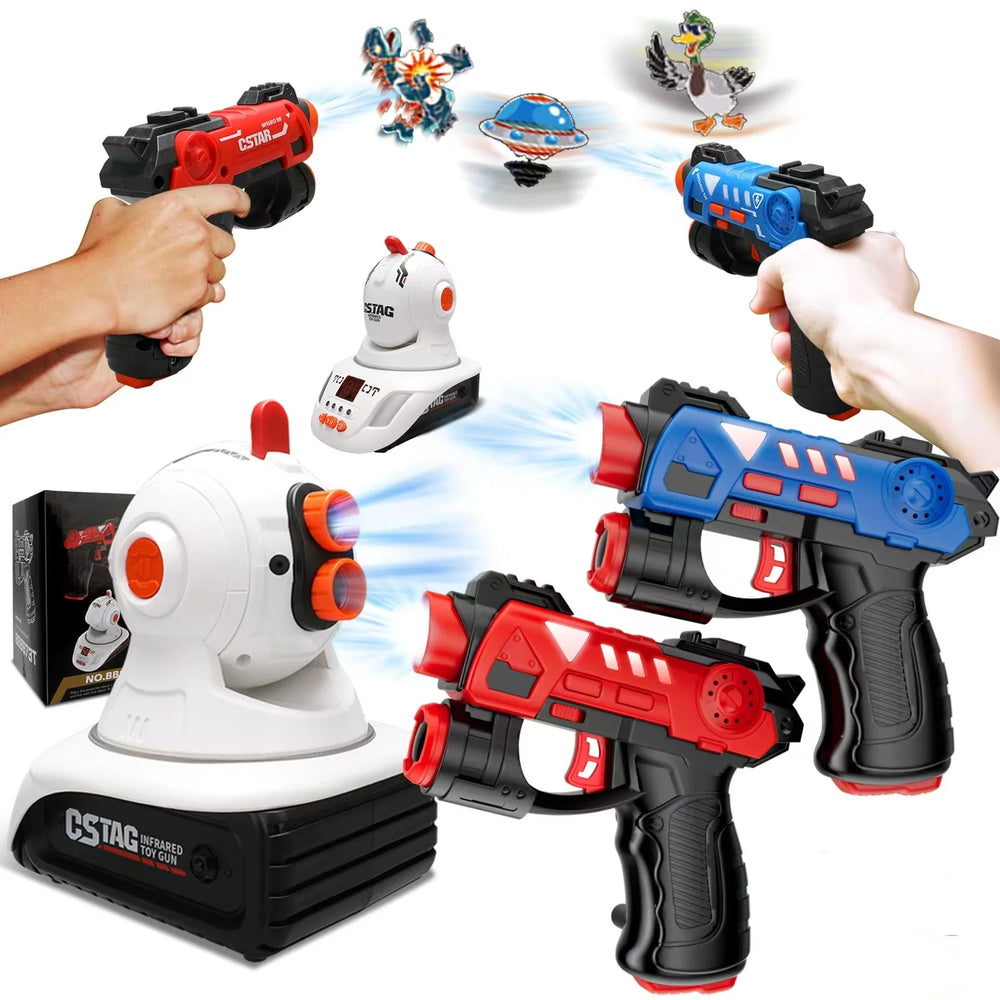 Duck hunting laser tag set with infrared pistol and duck projector