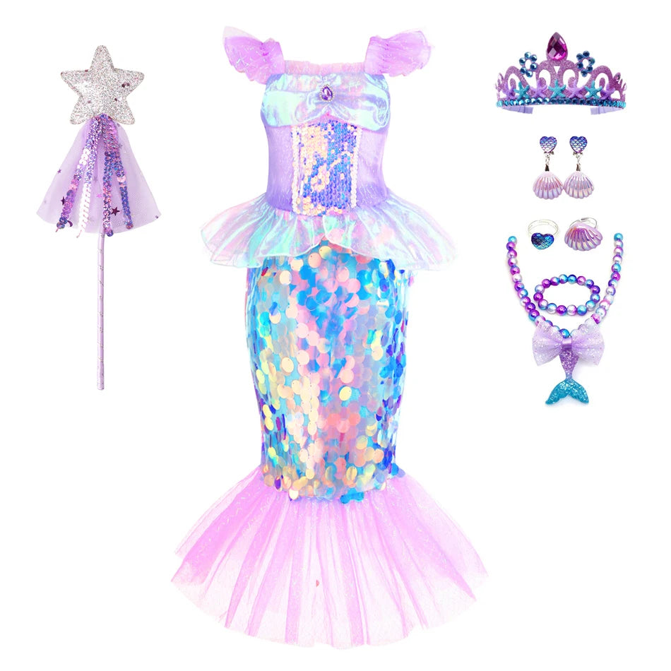 Sparkling Ocean Princess Dress for Kids
