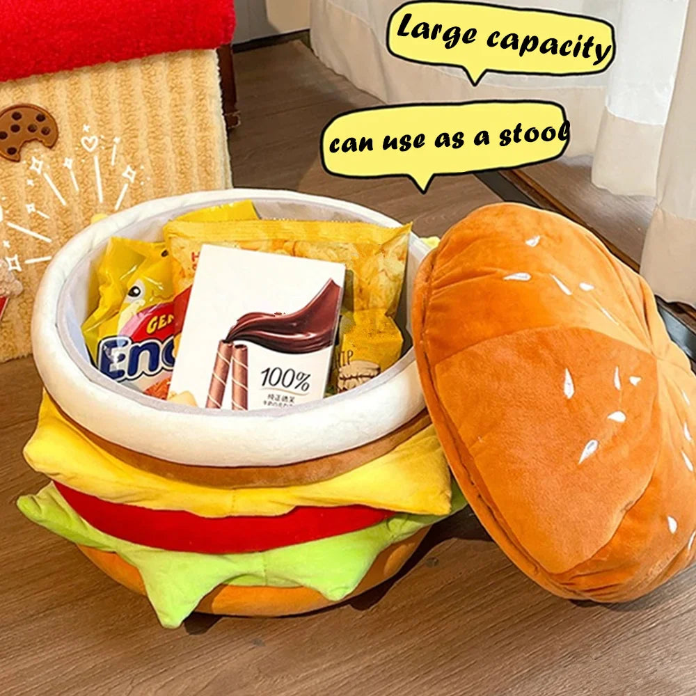Burger Storage Ottoman Stool | Fun Hidden Organizer | Toki Toy Box – Size Reference | Toki Toy Box