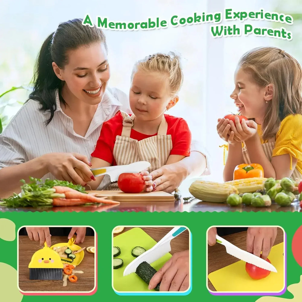 Kids Safe Cooking Knife Set | 14-Piece Montessori Kit