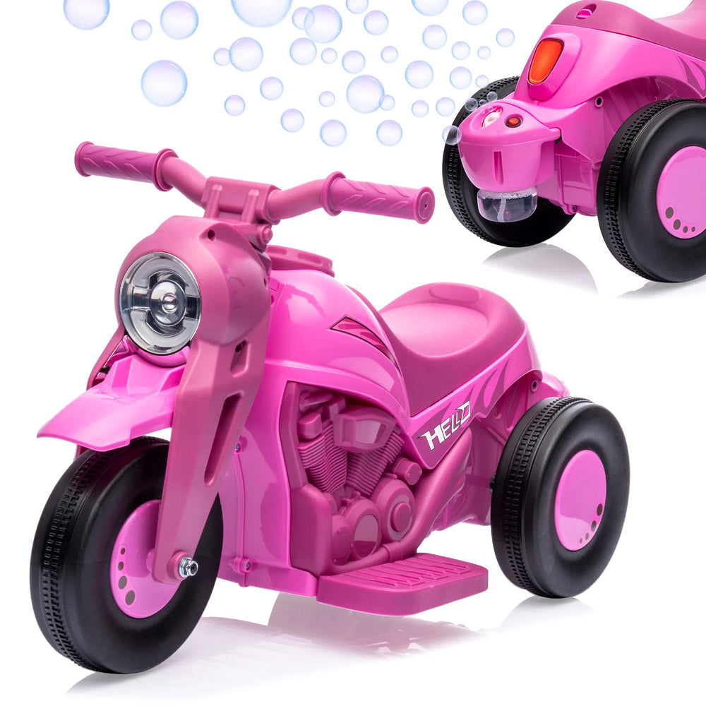 Kids Ride-On Bubble Motorcycle with Lights & Music