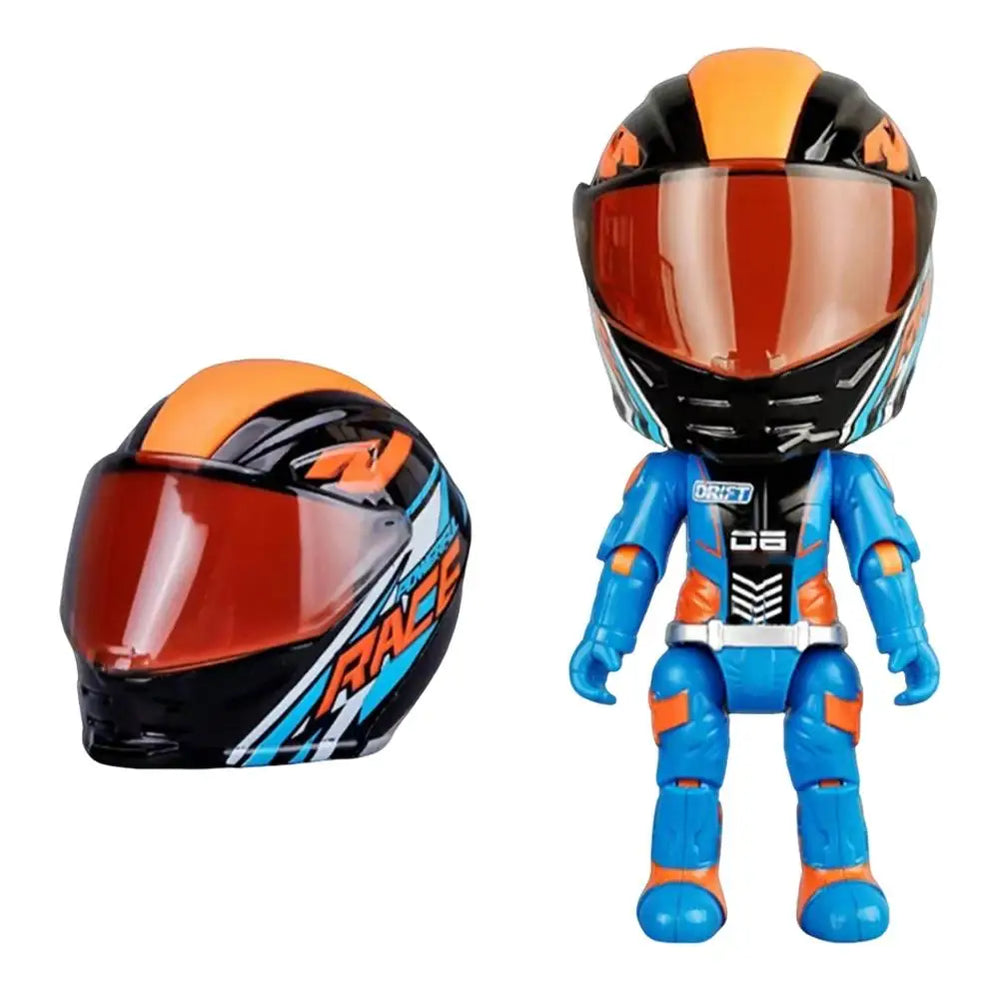 Poseable Motorcycle Rider Figure with Removable Helmet