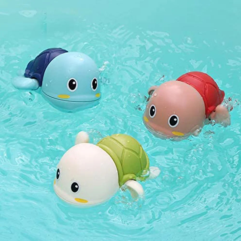 Wind-Up Swimming Turtle Bath Toys – 3 Pack for Kids