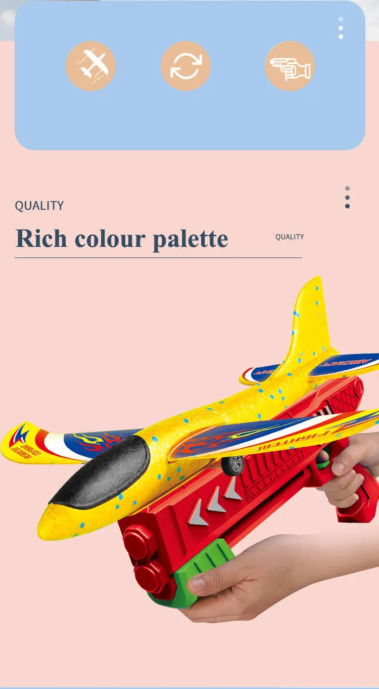 Foam Plane Launcher Set – Long Range Outdoor Fun for Kids