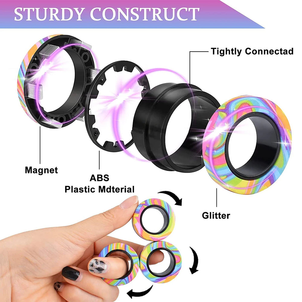 Magnetic Fidget Rings Set | Focus & Stress Relief Toy