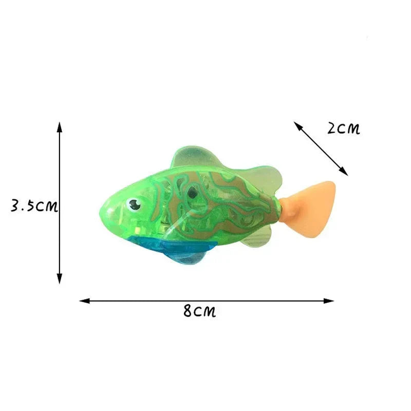 Electronic Swimming Fish Toy with LED Light – Bath, Pool & Pet Play