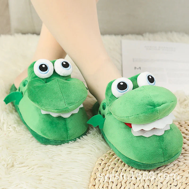 Crocodile Slippers – Funny Moving Mouth Cozy Home Shoes