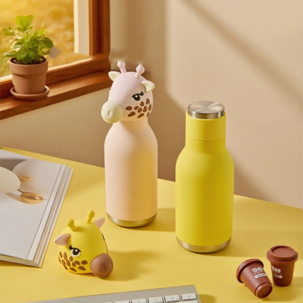 Giraffe Kids Thermos Insulated Dual Lid Bottle | Toki Toy Box