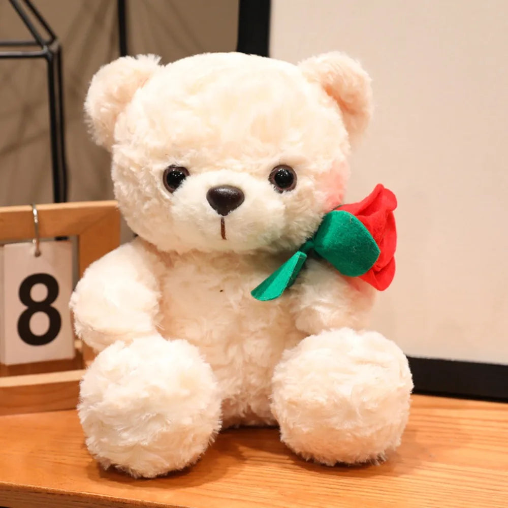 Rose Heart Teddy Plush – Cute Gift Bear - Toki Toy Box