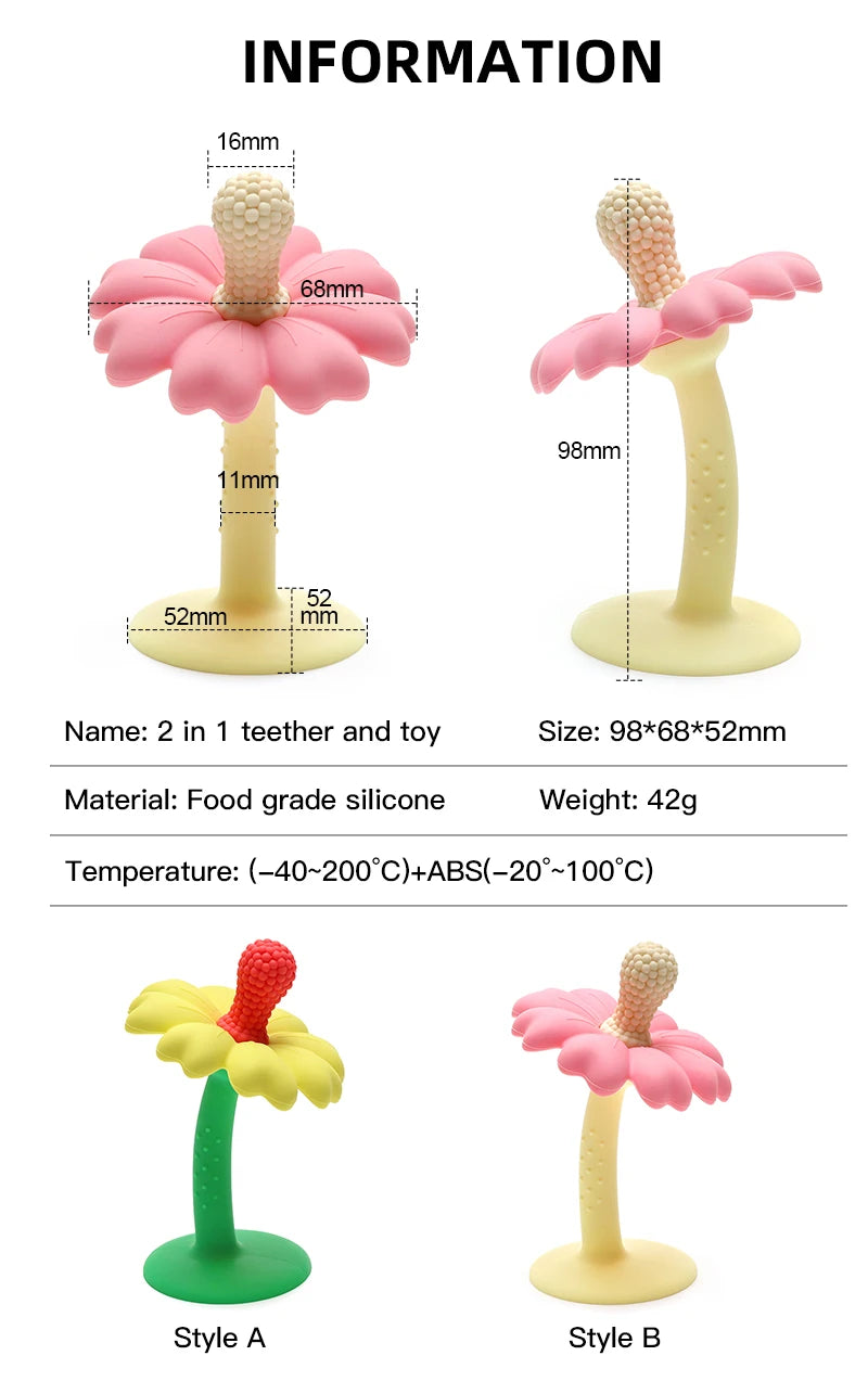 Baby Silicone Flower Teether – BPA-Free Infant Chew Toy - Toki Toy Box