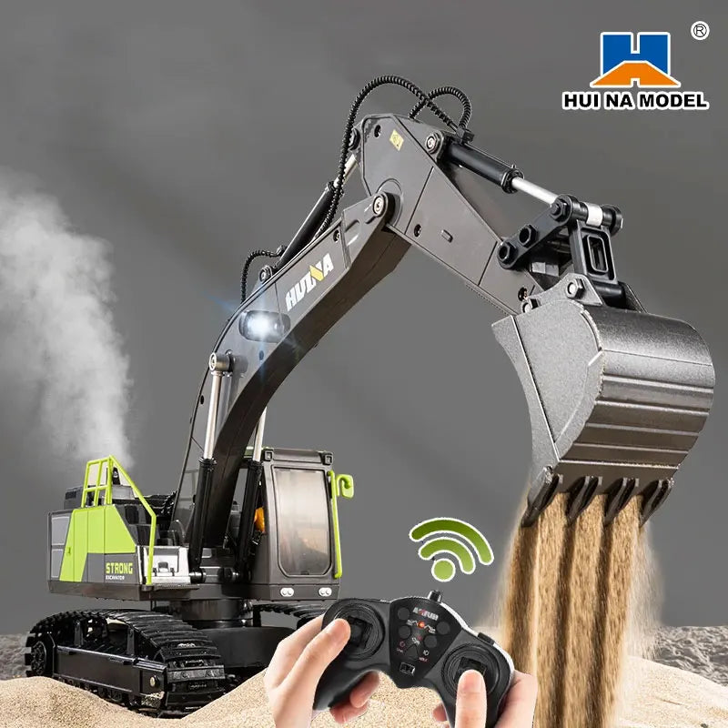 Huina 13-Channel Remote Control Alloy Excavator Toy