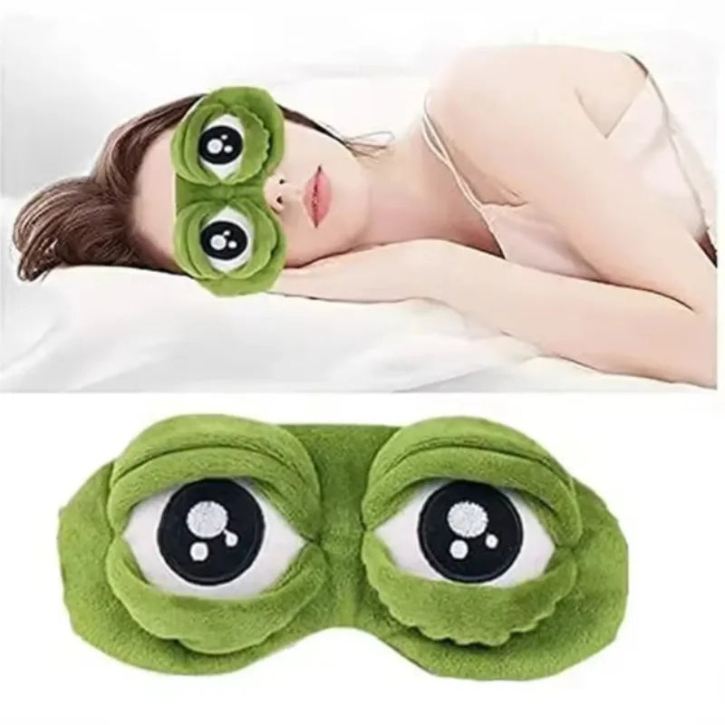 Cute 3D Frog Sleep Mask – Soft Plush Eye Shade