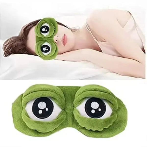 Cute 3D Frog Sleep Mask – Soft Plush Eye Shade