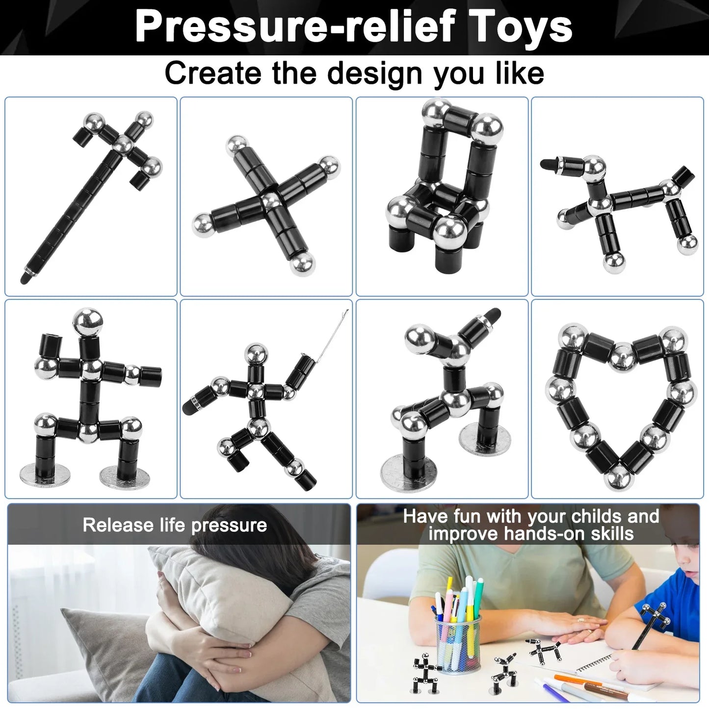 Magnetic Fidget Pen – Multifunctional DIY Magnet Ballpoint Pen & Toy