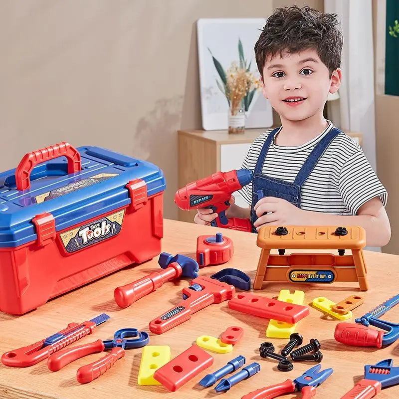 Kids Electric Drill Workbench – 46-48 Piece Tool Set