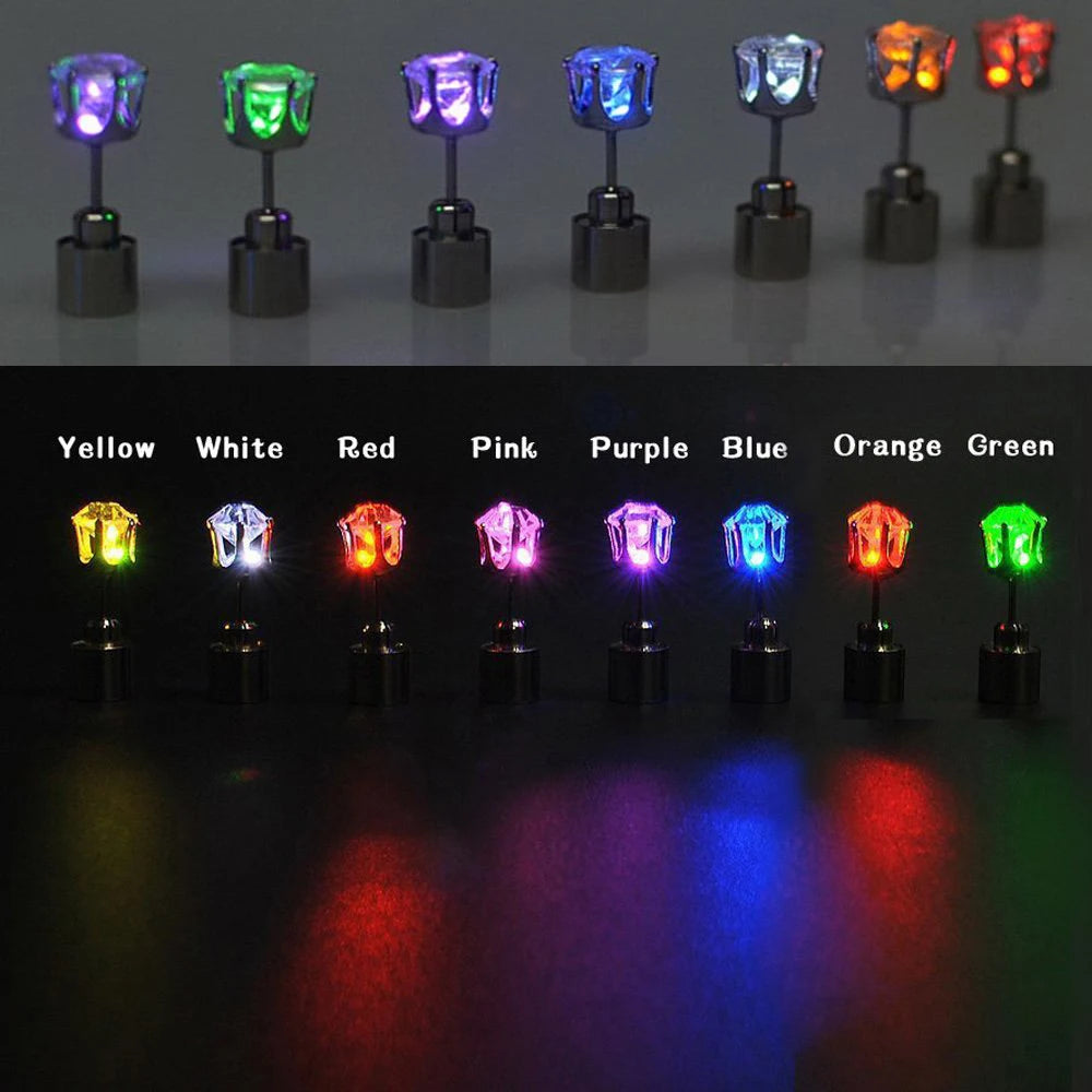 Glow Crown LED Stud Earrings Set – Party Style Pack – Side View | Toki Toy Box