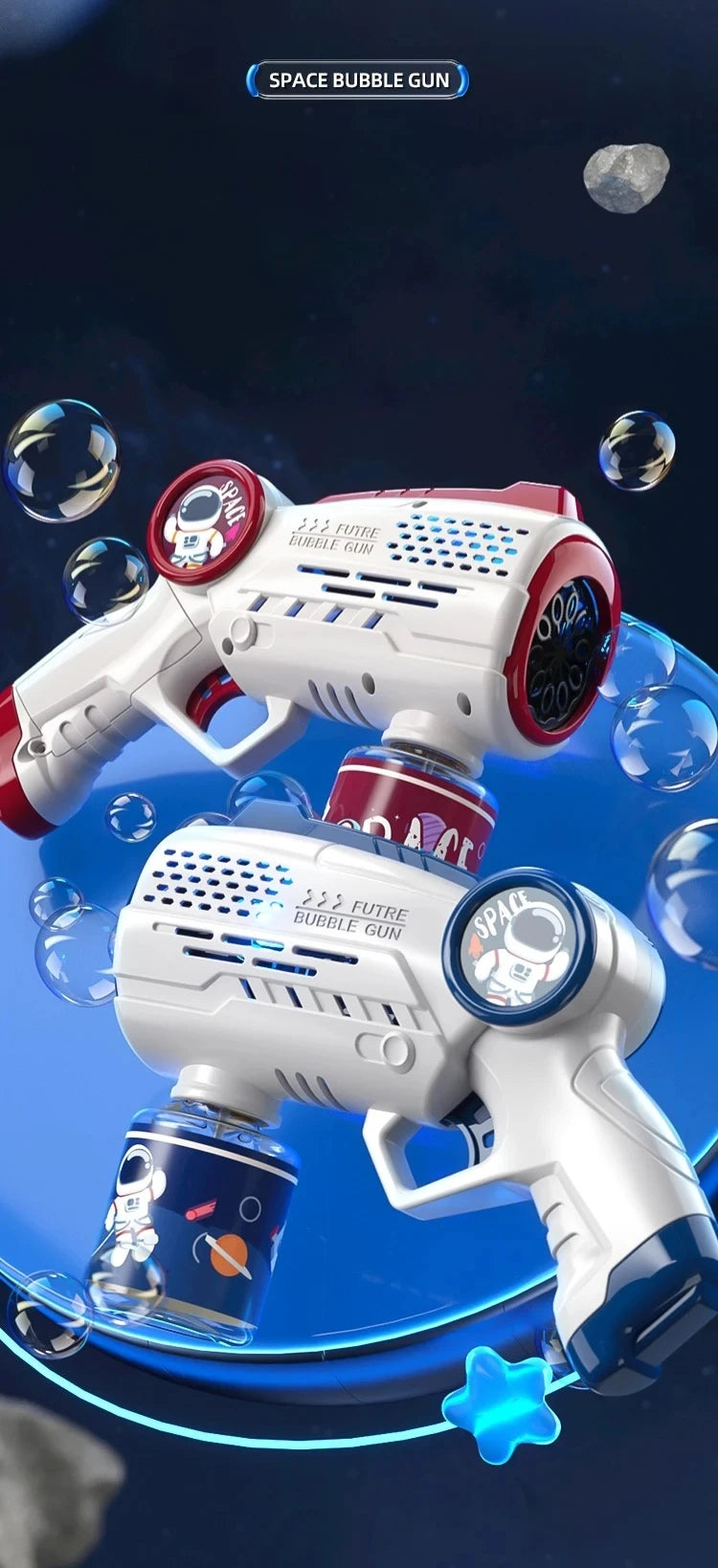 Astronaut Bubble Machine – Automatic Rocket Blaster Toy – View 16 | Toki Toy Box