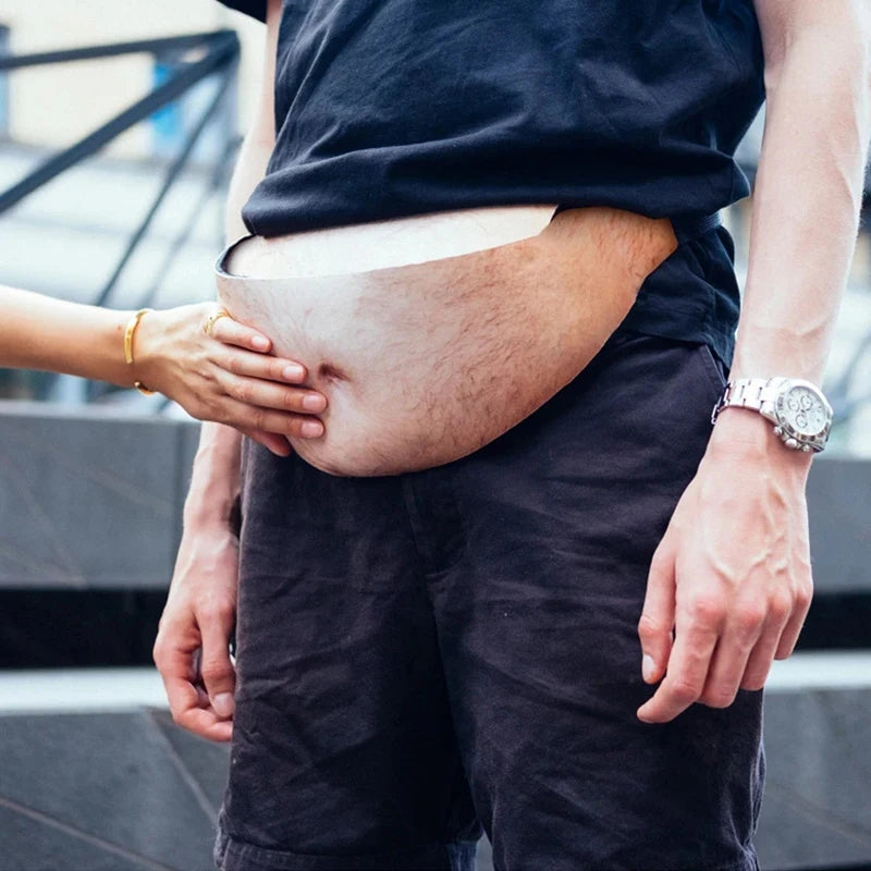 Novelty dad bod belly bag front view