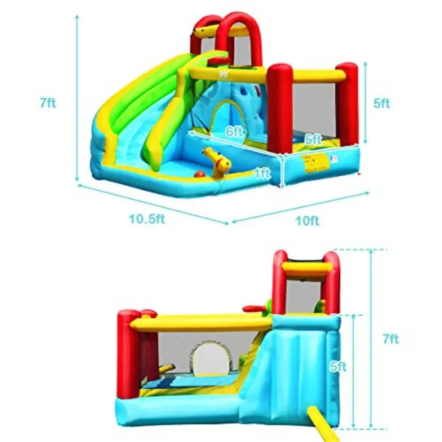 6-in-1 Inflatable Water Slide Park for Kids