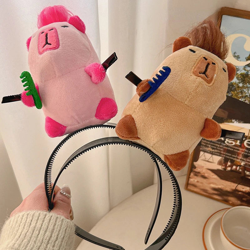 Cute Capy Plush Headband for Fun Hair Styling