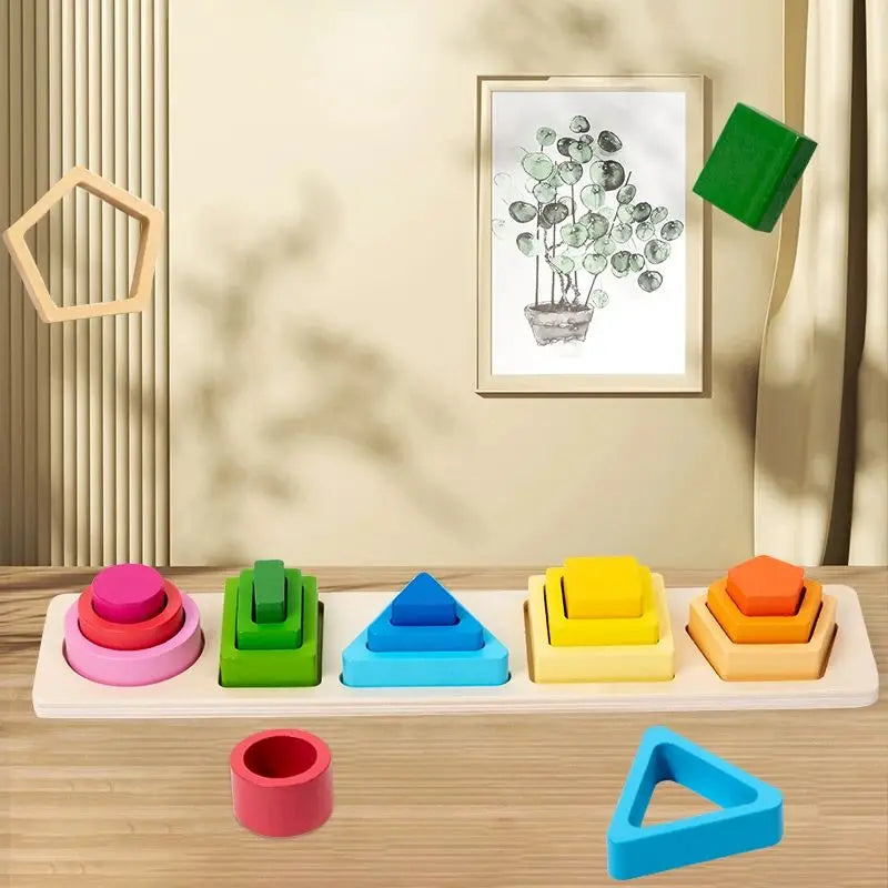 Montessori Wooden Shape Sorting Toy for Toddlers