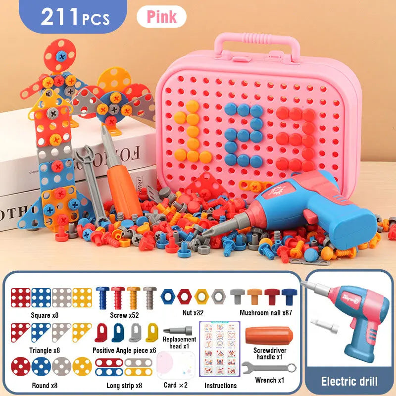 DIY Drill Puzzle Set – Creative Builder Kit for Kids – Size Reference | Toki Toy Box