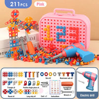 DIY Electric Drill Puzzle Tool Set – 211/351 Pcs Educational Toy Kit for Kids