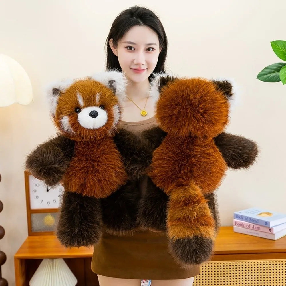 Fluffy Raccoon & Panda Pillow Plush – Huggable Soft