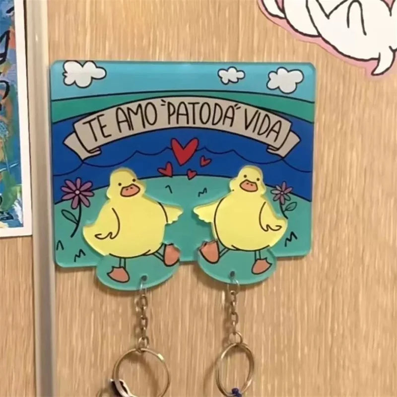 Couple Duck Keychain Set – Cute Puzzle Key Holder Gift – Side View | Toki Toy Box