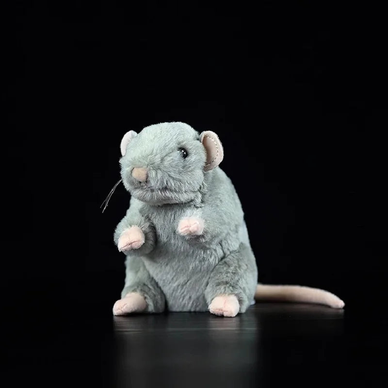 Realistic Gray Mouse Plush Toy for Animal Lovers