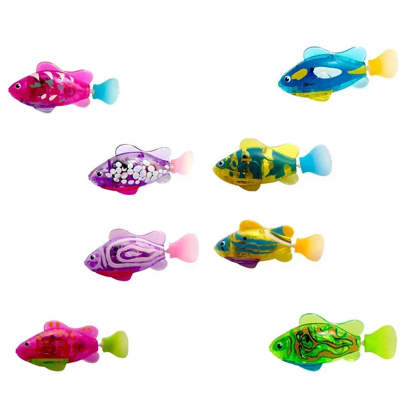 Electronic Swimming Fish Toy with LED Light – Bath, Pool & Pet Play