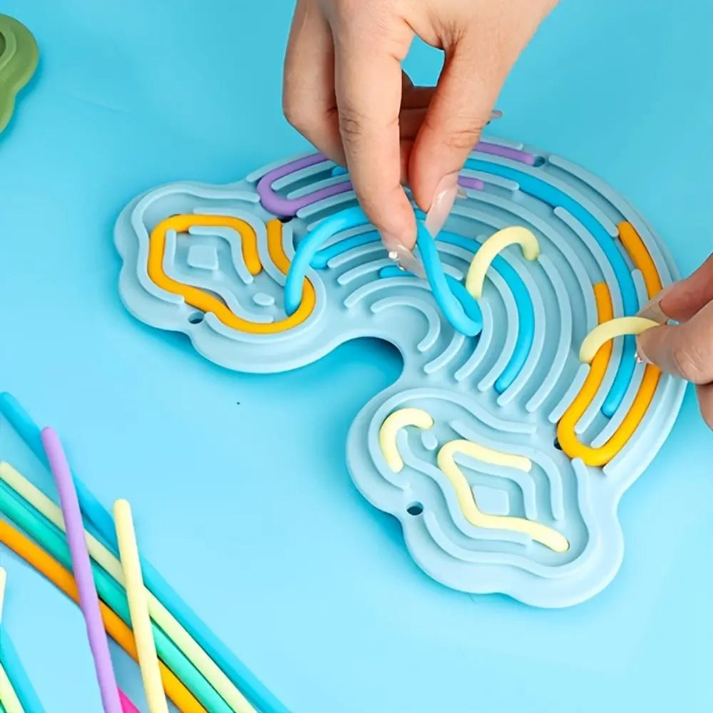 Rainbow String Sensory Board – Double-Sided Fidget