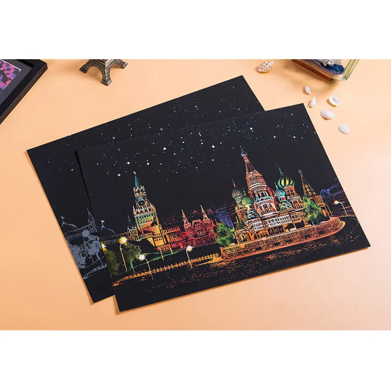 Scratch Art City Landmarks Kit – Creative DIY Decor