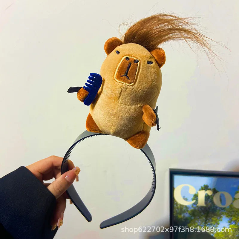 Cute Capy Plush Headband for Fun Hair Styling