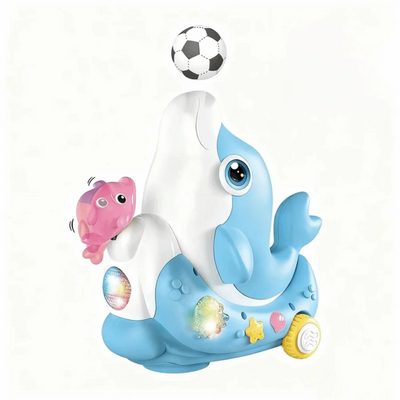 LED Dolphin Walking Toy – Musical Ball Blower