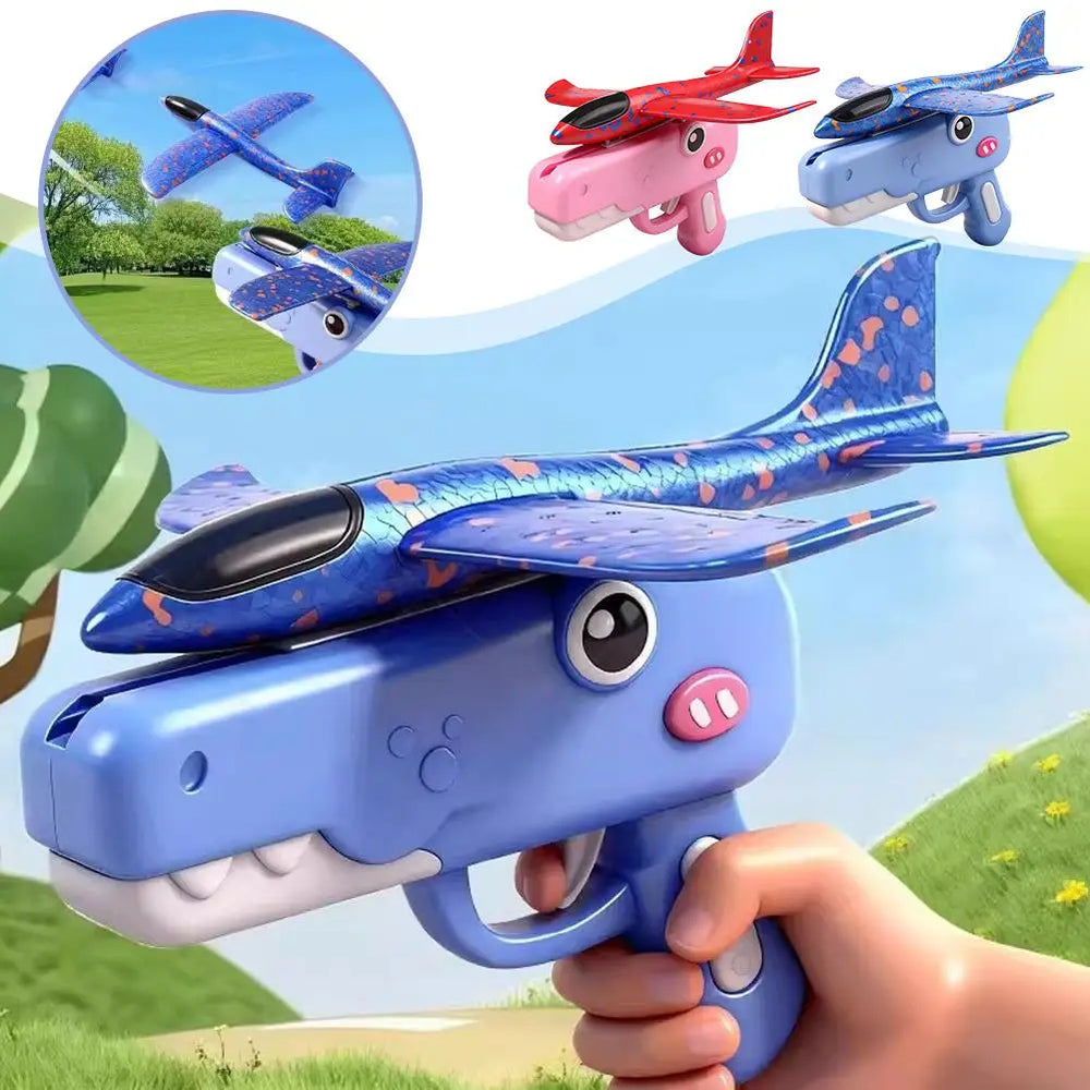 Airplane Launcher – Kid Aiming Outdoors | Toki Toy Box