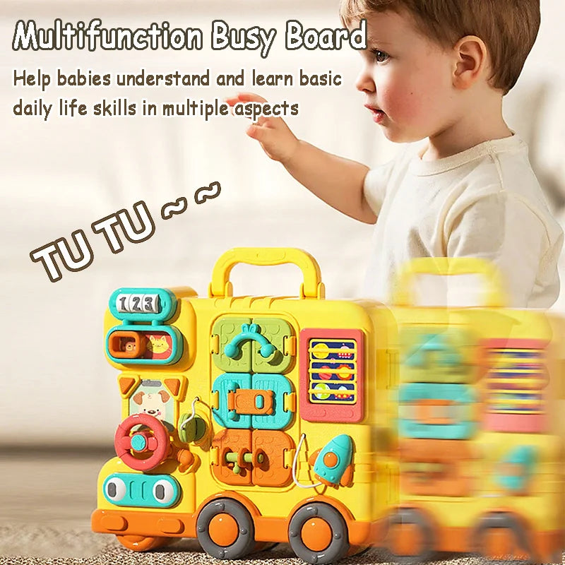 Montessori Busy Board – Travel Sensory Skills Toy