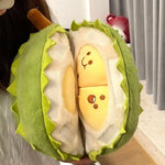 Creative Detachable Durian Plush Toy – Soft, Cute Peeling Fruit Pillow Doll