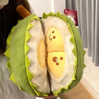 Creative Detachable Durian Plush Toy – Soft, Cute Peeling Fruit Pillow Doll