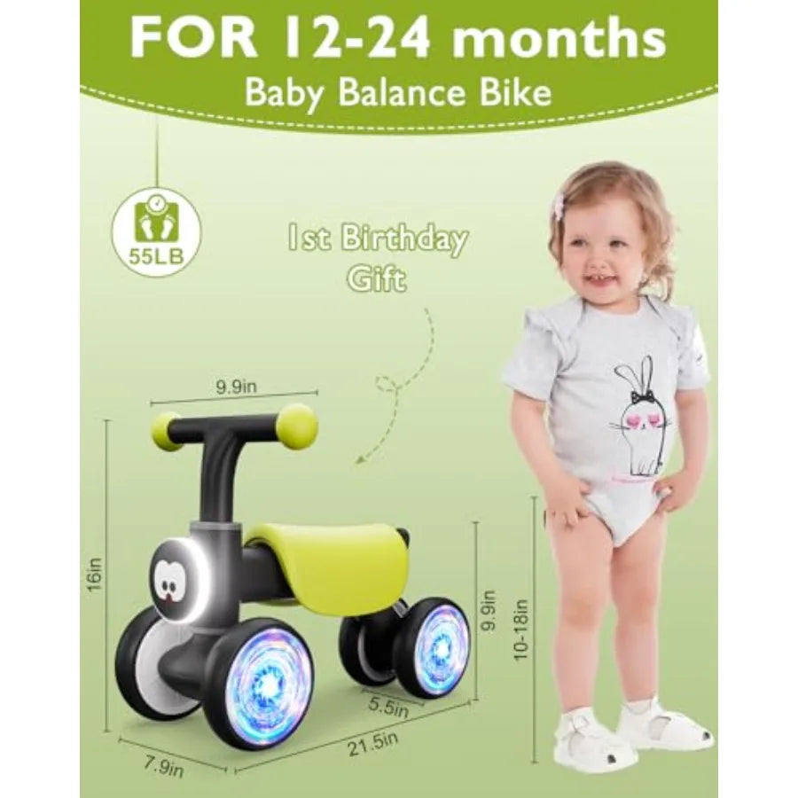 Glow Wheel Balance Bike for Toddlers | TokiToyBox
