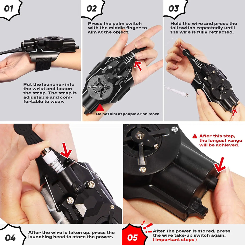 Spider Web Shooter Glove Toy – Wrist Launcher for Kids – Size Reference | Toki Toy Box