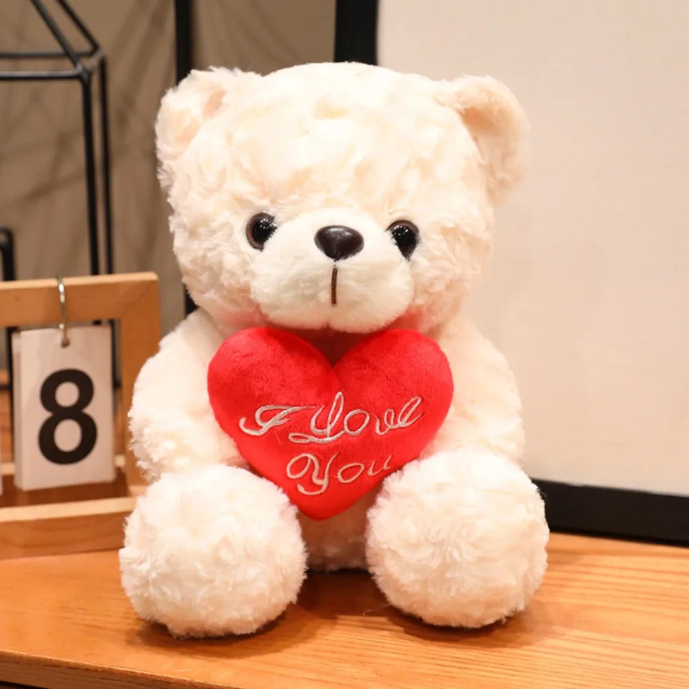 Rose Heart Teddy Plush – Cute Gift Bear - Toki Toy Box