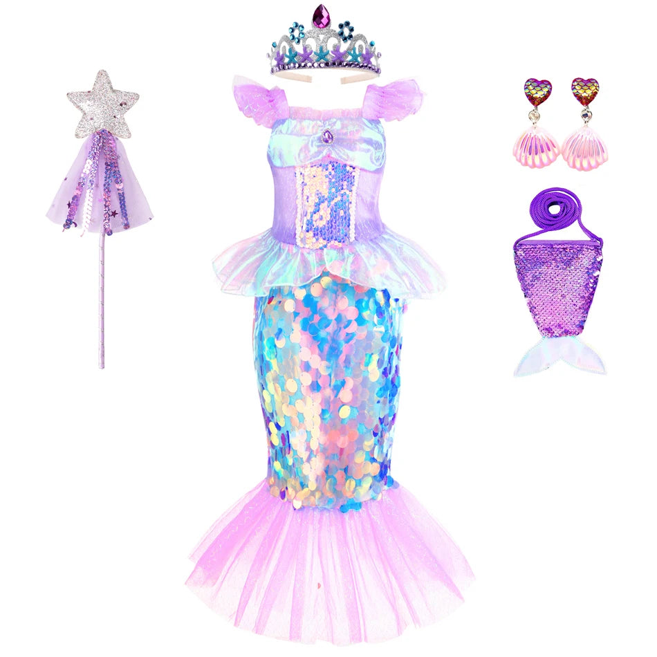 Sparkling Ocean Princess Dress for Kids