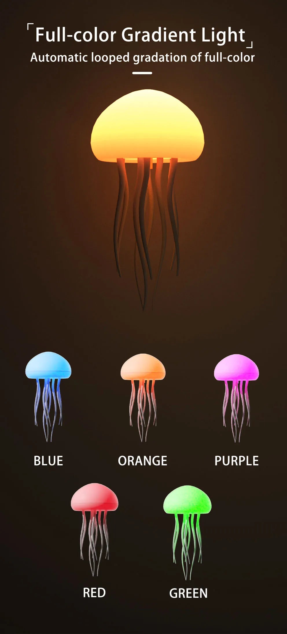 RGB Jellyfish Night Lamp – Voice Control Glow – Lifestyle | Toki Toy Box