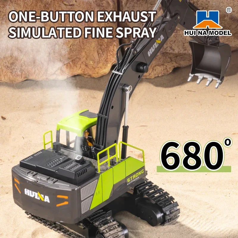 Huina 13-Channel Remote Control Alloy Excavator Toy