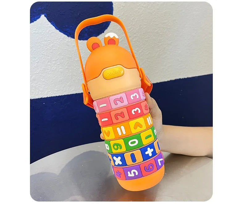 Kids Thermal Water Bottle – Digital Puzzle Straw Cup - Toki Toy Box