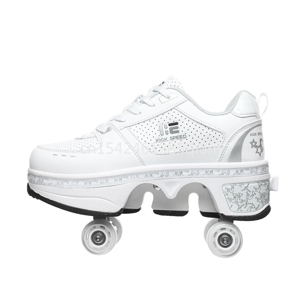 Transform Roller Shoes With Hidden Wheels