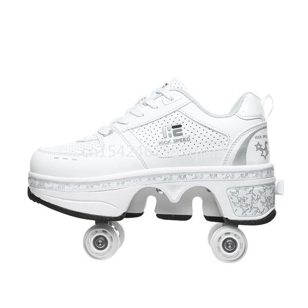 Transform Roller Shoes With Hidden Wheels