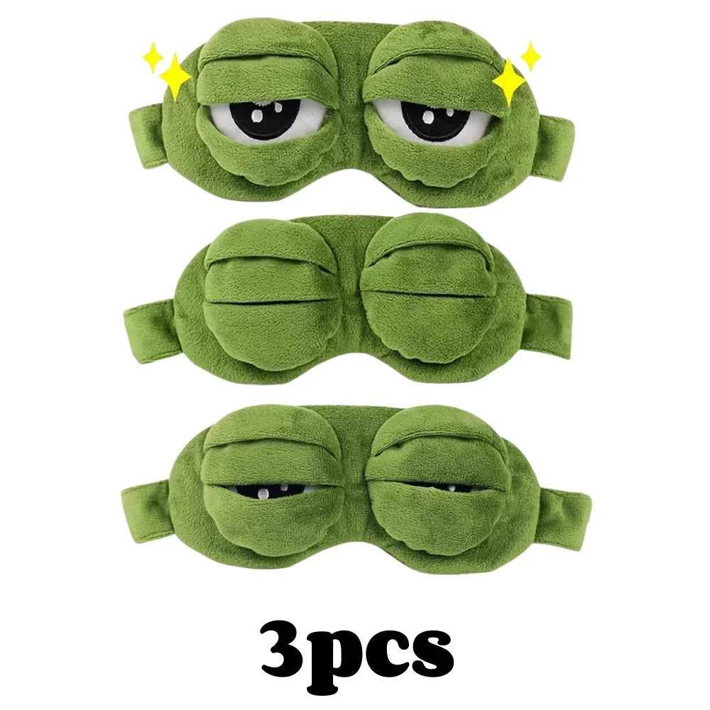 Cute 3D Frog Sleep Mask – Soft Plush Eye Shade