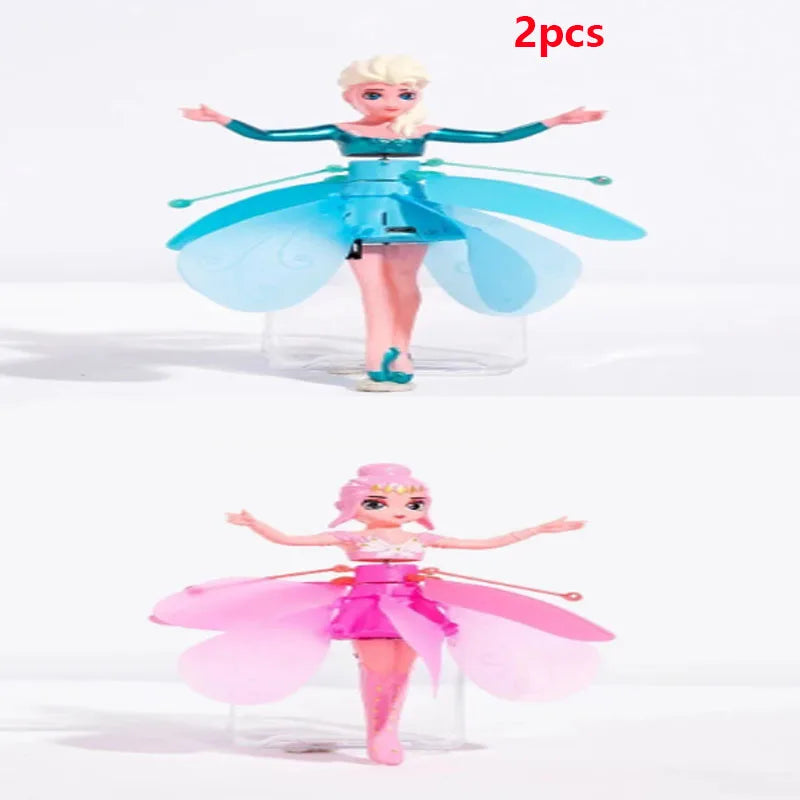 Flying Princess Helicopter Doll – Gesture LED Toy – Side View | Toki Toy Box